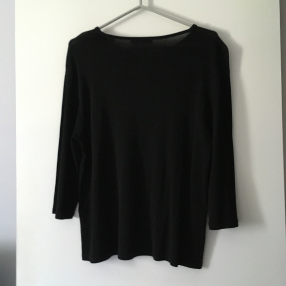 VINCE Black Slinky Cotton Knit Pullover Top S Last Chance - Picture 2 of 4